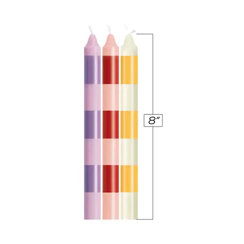 The 9's Make Me Melt Sensual Warm Drip Candles 3pk Stripes Pastellines