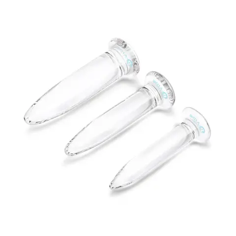 b-Vibe Essentials 3-Piece Long Glass Anal Training Dilator Set