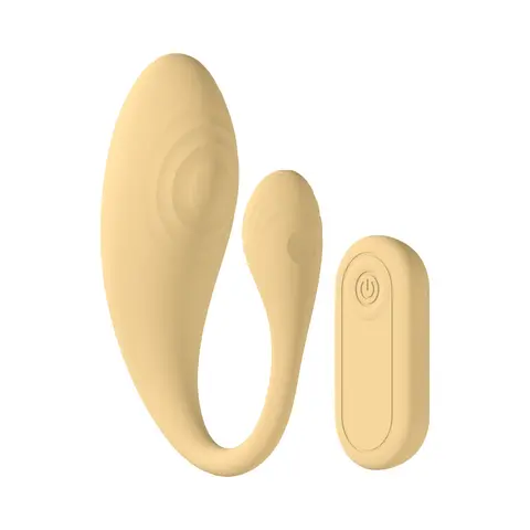 LoveLine Wave C-shape Vibe Waterproof Remote in Yellow