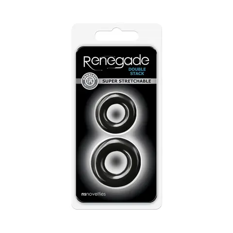 Renegade Double Stack Cock Rings 2-Pack in Black