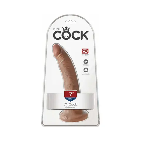 King Cock 7 in. Cock Realistic Dildo With Suction Cup in Tan