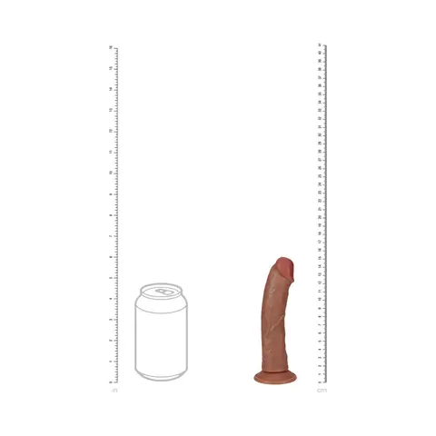 RealRock 6 in. Vibrating Cock Regular Curved in Tan