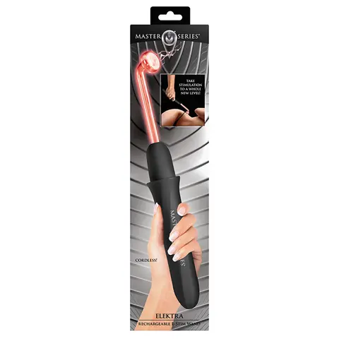 Master Series Elektra Rechargeable E-Stim Wand in Black
