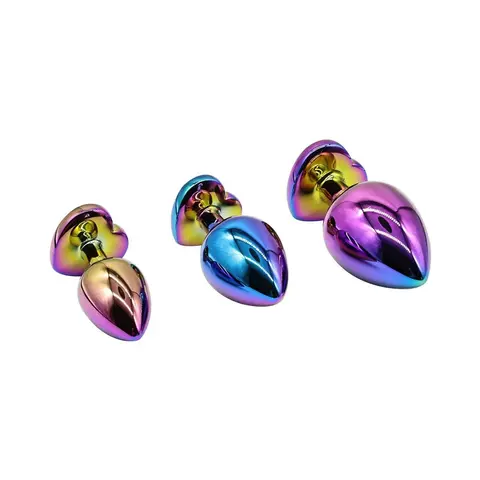 Adam & Eve Rainbow Heart Anal Plug Training Set