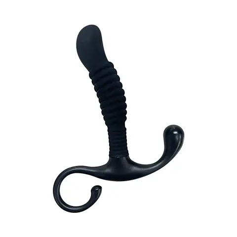 OptiMALE Ribbed Silicone P-Massager Black