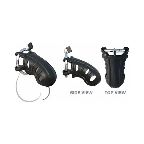 Fantasy C-Ringz Hardcore Silicone Cock Blocker Locking Chastity Cage Black