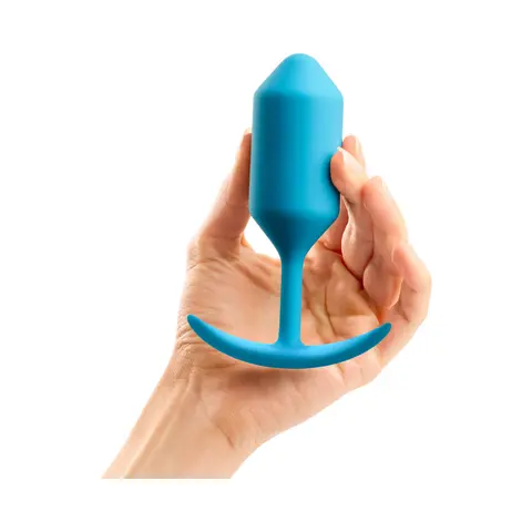 b-Vibe Snug Plug 3 Weighted Silicone Anal Plug in Teal
