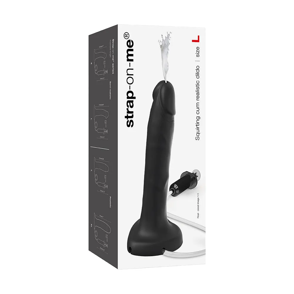 Strap-On-Me Squirting Cum Realistic Dildo Large in Black