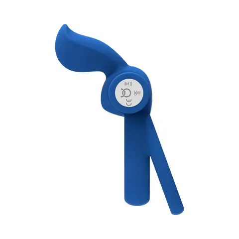 Forto Pointer Rechargeable Silicone Vibrating Dual Cockring with External Stimulator in Blue