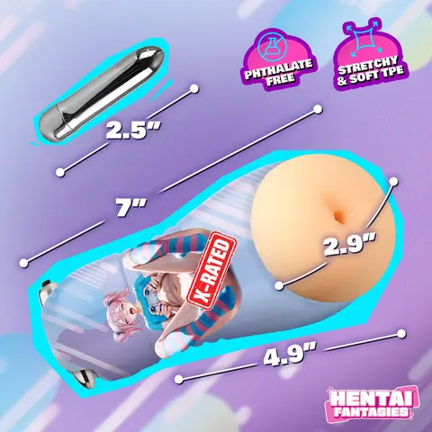 Hentai Fantasies Haruka the Gamer Girl Vibrating Ass Stroker