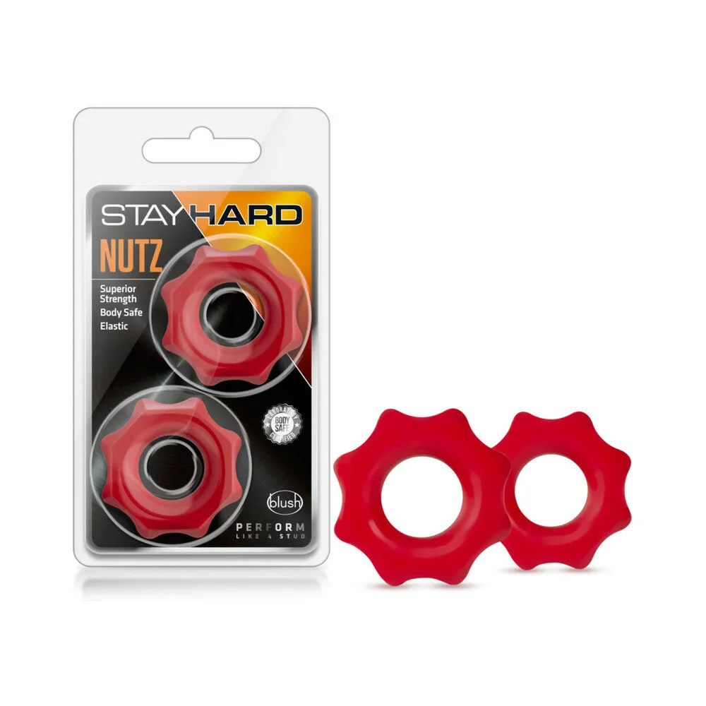 Stay Hard Nutz Cockring 2-Pack in Red