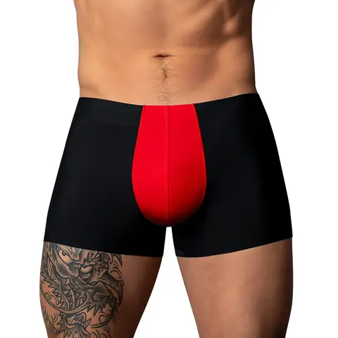 Male Power Hot Mesh Pouch Short Black/Red S