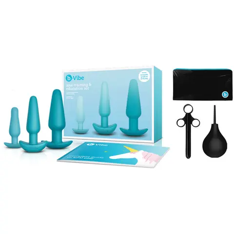 b-Vibe 7-Piece Anal Training & Education Set in Teal