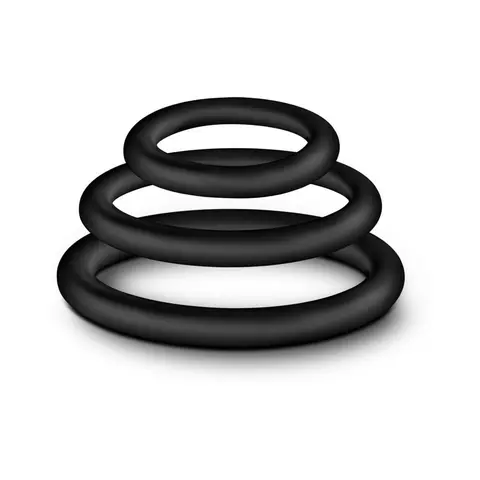 Performance VS4 Pure Premium Silicone Cockrings 3-Pack Set in Black