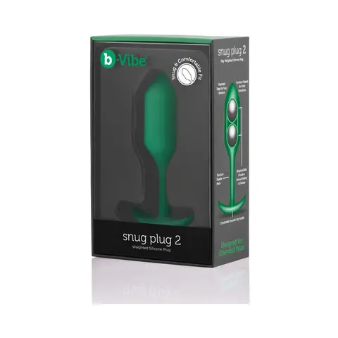 b-Vibe Snug Plug 2 Weighted Silicone Anal Plug in Green