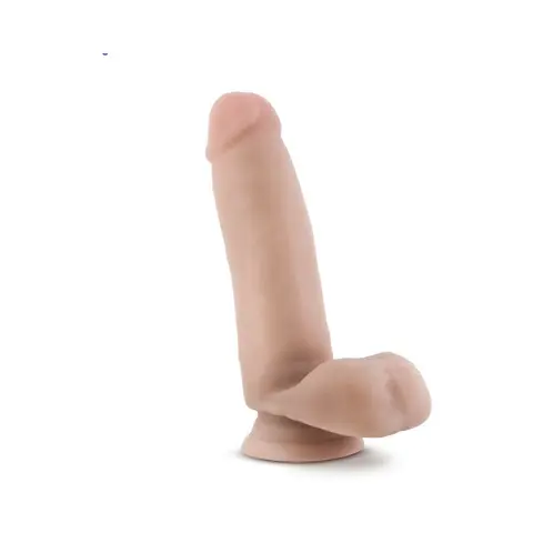 Dr. Skin Glide Realistic 7 in. Self-Lubricating Dildo with Balls in Beige