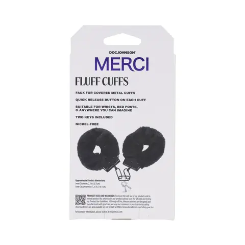 Merci Fluff Cuffs in Black