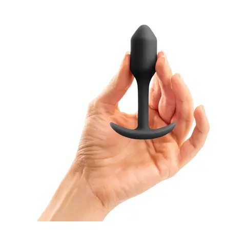 B-Vibe Snug Plug 1 Weighted Silicone Anal Plug in Black