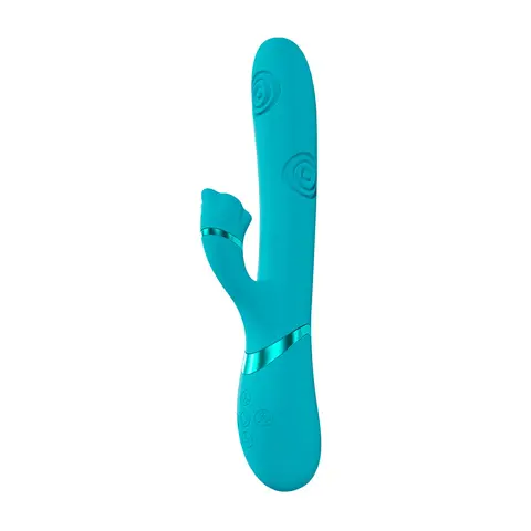 VIVE Fiore Rechargeable G-Spot Air Wave and Tapping Flared Clit Stimulator in Blue