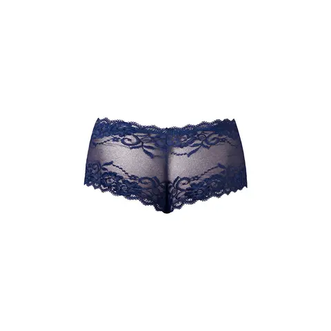 Male Power Sassy Lace Mini Short Sheer Pouch Navy S