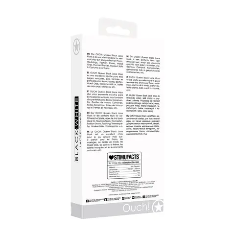 Ouch! Black & White Queen Lace Eye Mask Black