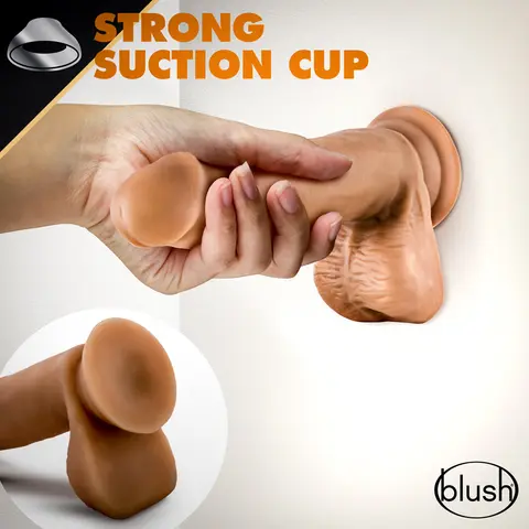 Dr. Skin Glide Realistic 7 in. Self-Lubricating Dildo with Balls in Tan