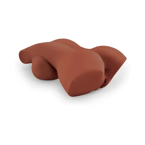PDX Plus Perfect 10 Torso Dual Entry Masturbator in Brown