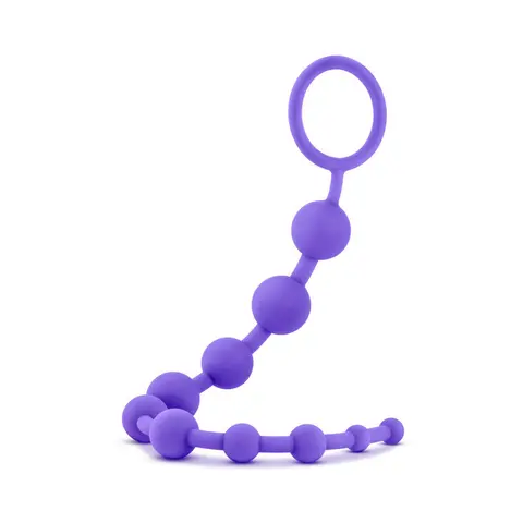 Luxe Silicone 10 Beads for Anal Play in Purple