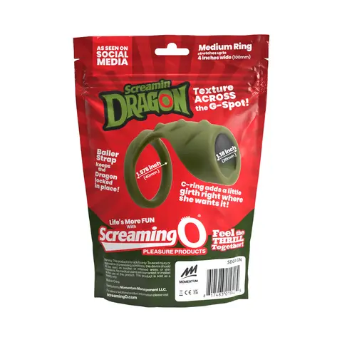 Screamin' Dragon Forest Dragon G-Spot Texture Ring Green