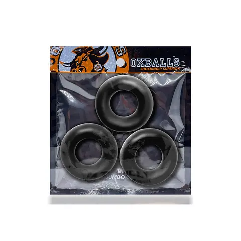 OxBalls Fat Willy 3-Pack Jumbo Cockrings FLEXtpr in Black