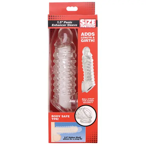Size Matters Penis Enhancer Sleeve Clear 1.5 in.