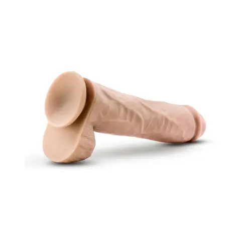 Au Naturel Big John 11.5 in. Posable Dual Density Dildo with Balls in Beige
