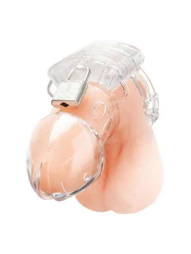 acrylic see-thru chastity cock cage with lock
