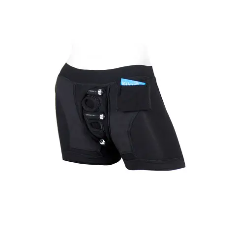 SpareParts Tomboii Rayon Boxer Briefs Harness Black Size L