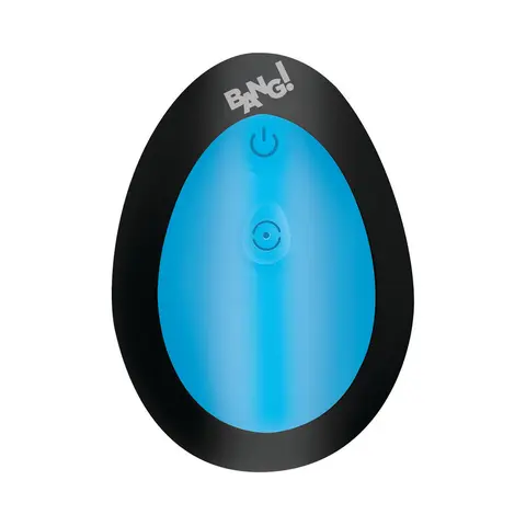 BANG! Thrusting & Vibrating Silicone Butt Plug in Blue