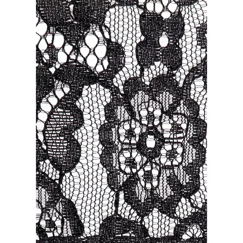 Ouch! Black & White Lace Mask With Elastic Straps Blindfold Black
