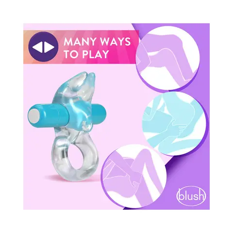 Play with Me Bull Vibrating C-Ring in Blue