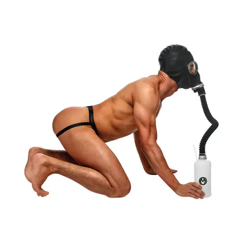 Master Series Rubber Gas Mask with Bottle