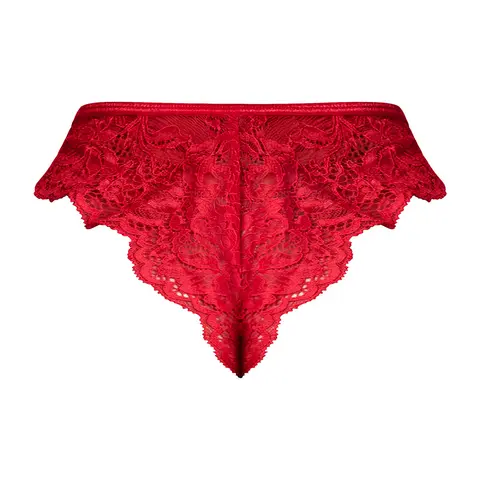 Magic Silk Sugar High Split Crotch Panty Red S/M