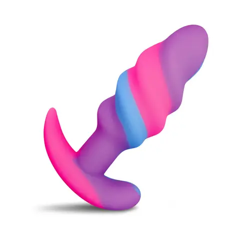 Creature Cocks Unicorn Swirl Silicone Butt Plug Small