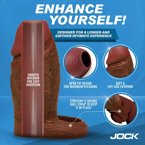 JOCK Silicone Penis Extension Sleeve in Dark