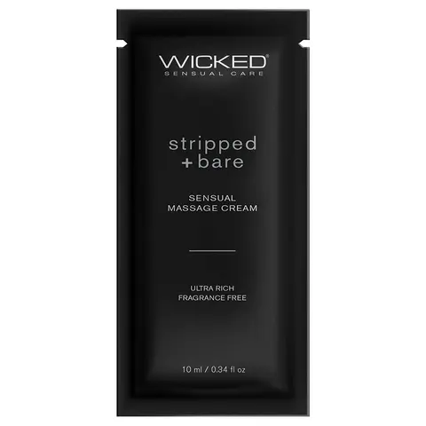 Wicked Sensual Massage Cream Stripped + Bare Unscented 10ml Foil