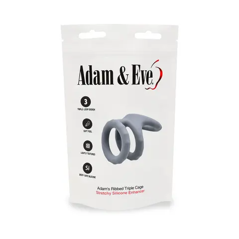 Adam & Eve Adam's Ridged Triple Cage (Bag Packaging)
