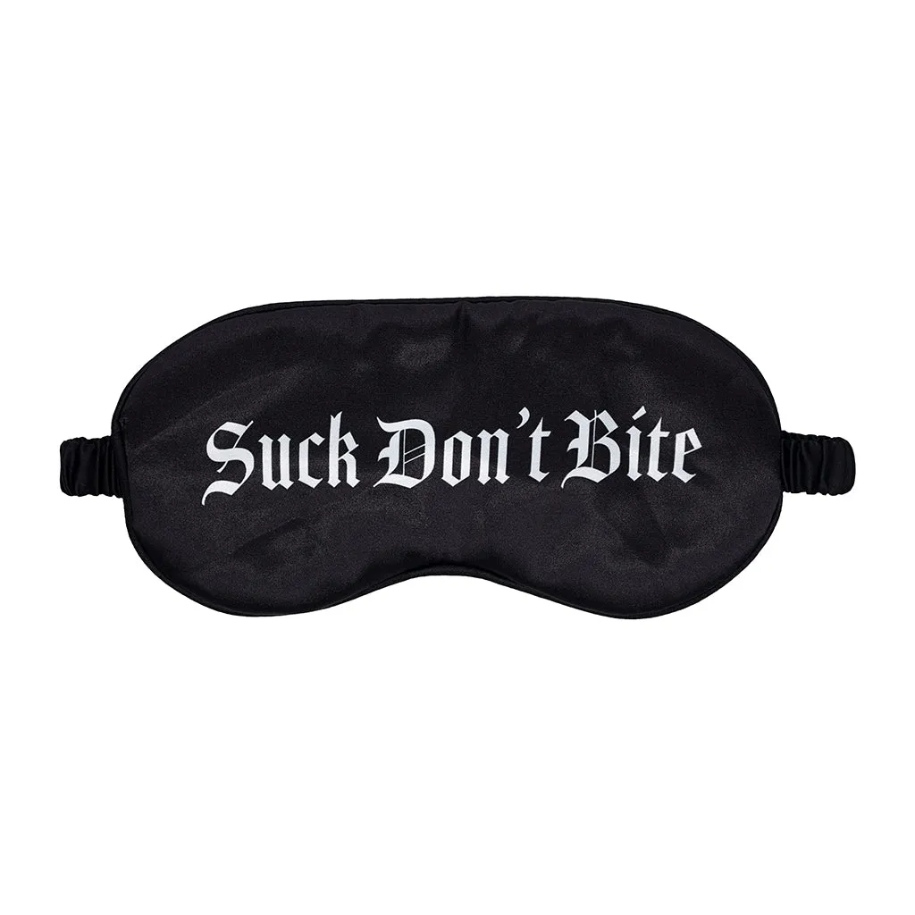 Ouch! Suck Don't Bite Printed Mask Satin Black