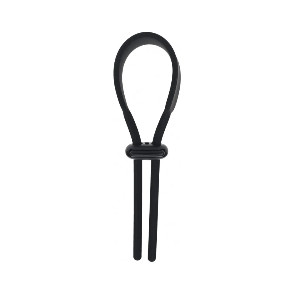 LEVELZ Wide Adjustable Silicone Lasso Cock Ring 5mm in Black