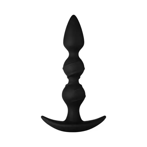 Forto F-42 Spiral Beads Silicone Anal Plug Black