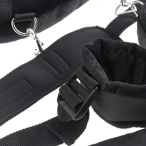 Fetish Fantasy Series Adjustable Position Master with Cuffs Black