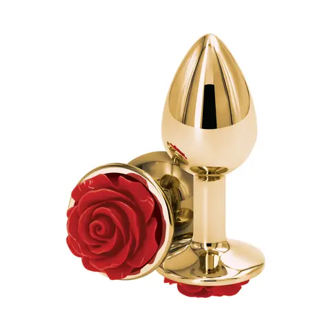 Rear Assets Rose Anal Plug Small in Red