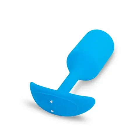 b-Vibe Vibrating Snug Plug 3 Rechargeable Weighted Silicone Anal Plug Blue