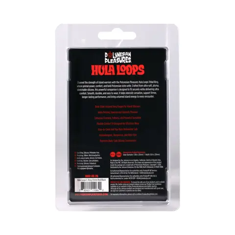 Polynesian Pleasures Hula Loops Silicone Tribal C-Ring 35mm Red/Black